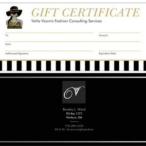 Fashion Consultation & Products Gifts Certificates